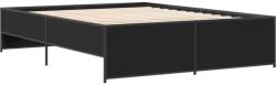 vidaXL fekete szerelt fa és fém ágykeret 150 x 200 cm (3279882) (3279882)