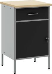 vidaXL Munkaszekrény Fekete 50x55x84 cm Acél (4103462) (4103462)