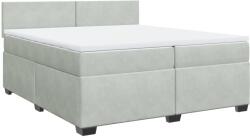 vidaXL világosszürke bársony rugós ágy matraccal 200x200 cm (3286396) (3286396)