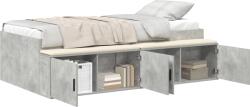 vidaXL Tárolóágykeret Betongyapot szürke 75x190 cm (3335216) (3335216)