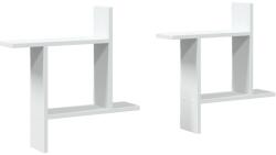 vidaXL 2 db fehér szerelt fa fali polc 50 x 12 x 50 cm (853254) (853254)
