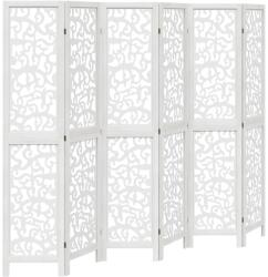 vidaXL 6 paneles fehér tömör császárfa térelválasztó (358746) (358746)