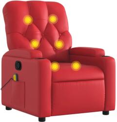 vidaXL piros műbőr dönthető masszázsfotel (372515) (372515)