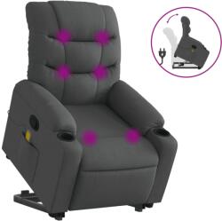 vidaXL sötétszürke szövet felállást segítő dönthető masszázsfotel (3206655) (3206655)