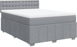 vidaXL világosszürke szövet rugós ágy matraccal 140 x 200 cm (3287105) (3287105)