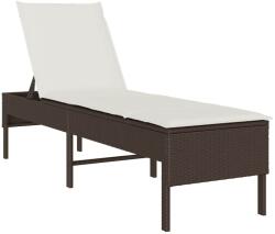 vidaXL barna polyrattan napozóágy párnával 55x200x44 cm (4104101) (4104101)