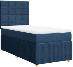 vidaXL kék szövet rugós ágy matraccal 90 x 200 cm (3291945) (3291945)