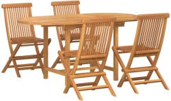 vidaXL 5 darabos kertibútor étkező szett tömör tikfából (3157128) (3157128)