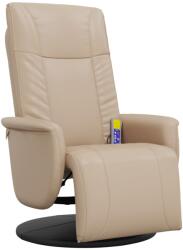 vidaXL kávészínű műbőr dönthető masszázsfotel lábtartóval (356516) (356516)