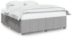 vidaXL világosszürke szövet ágykeret matrac nélkül 200 x 200 cm (3284860) (3284860)