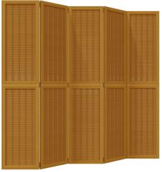 vidaXL 5 paneles barna tömör császárfa térelválasztó (358822) (358822)