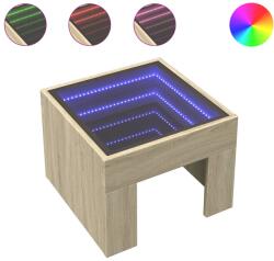 vidaXL sonoma tölgy végtelen hatású LED-es dohányzóasztal 40x40x30 cm (847597) (847597)