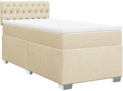 vidaXL krémszínű szövet rugós ágy matraccal 90 x 200 cm (3285783) (3285783)