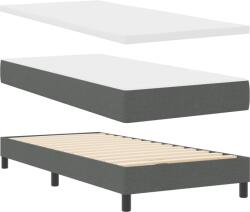 vidaXL Box Spring ágy zippes mattal sötétszürke 90x190 cm textil (3341014) (3341014)