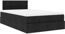 vidaXL Ottomán ágykeret matraccal fekete 120x200cm szövet (3311451) (3311451)
