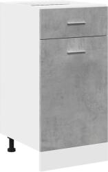 vidaXL betonszürke szerelt fa fiókos alsószekrény 40 x 46 x 81, 5 cm (856082) (856082)