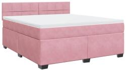 vidaXL rózsaszín bársony rugós ágy matraccal 180x200 cm (3286383) (3286383)
