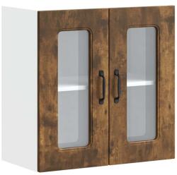 vidaXL konyhai fali szekrény üvegajtóval Kalmar füstölt tölgy (853672) (853672)