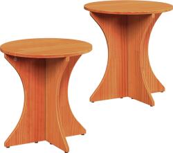 vidaXL Kávasztal Szett 2 pcs Barna 46 x 46 x 47 cm Tömör fenyőfa (873567) (873567)