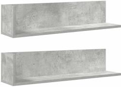 vidaXL 2 db betonszürke szerelt fa fali polc 75 x 16, 5 x 16, 5 cm (860034) (860034)