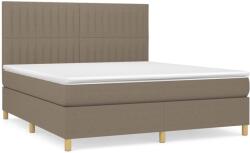 vidaXL tópszínű szövet rugós ágy matraccal 160 x 200 cm (3142509) (3142509)