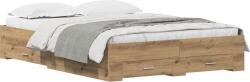 vidaXL Fiókos Ágykeret Mesteri tölgy Mérnökfa 140 x 190 cm Ágykeret (3333973) (3333973)