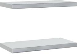 vidaXL 2 db ezüstszínű rozsdamentes acél fali polc 50 x 23, 5 x 3 cm (30286) (30286)