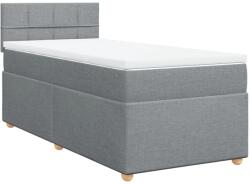 vidaXL világosszürke szövet rugós ágy matraccal 90 x 200 cm (3286563) (3286563)