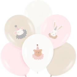 PartyPal Bébi rózsaszín Lufi, bébi állatok, 6 db/cs