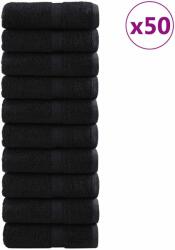 vidaXL Vendégtörölközők 50 pcs Fekete 30 x 50 cm Pamut (42007968) (42007968)