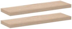vidaXL 2 db szerelt fa függőpolc 80 x 23, 5 x 4 cm (4010692) (4010692)