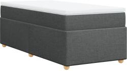 vidaXL sötétszürke szövet rugós ágy matraccal 80 x 200 cm (3285332) (3285332)