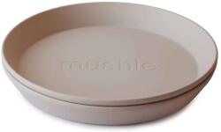Mushie - Lapos kerek tányér 2 db - Vanília