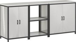 vidaXL Konyhai tároló szett polcokkal Egyéb tárolóval ajtóval 3 pcs Ezüst 210 x 50 x 92 cm (3392705) (3392705)