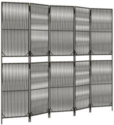 vidaXL szürke 5-paneles polyrattan térelválasztó (365398) (365398)
