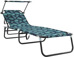 vidaXL Összecsukható Napozóágy Levél Mintás 600D Oxford Szövet (42003133) (42003133)