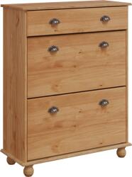 vidaXL Cipőtároló "ASKIM" 85x35x108 cm Tömör Fenyő (4105436) (4105436)