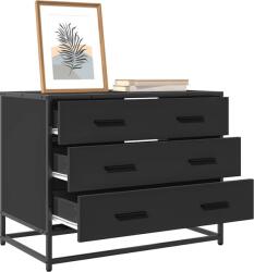 vidaXL fekete szerelt fa fiókos szekrény 70x41x56 cm (849074) (849074)