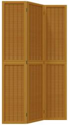 vidaXL 3 paneles barna tömör császárfa térelválasztó (358815) (358815)