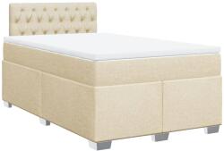 vidaXL krémszínű szövet rugós ágy matraccal 120 x 200 cm (3285867) (3285867)
