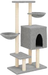 vidaXL világosszürke macskabútor szizál kaparófákkal 117 cm (172119) (172119)