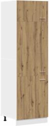 vidaXL kézműves tölgy szerelt fa szekrény hűtőhöz 60 x 57 x 207 cm (856126) (856126)