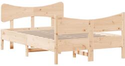 vidaXL tömör fenyőfa ágykeret fejtámlával 120 x 200 cm (3216384) (3216384)