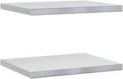 vidaXL 2 db ezüstszínű rozsdamentes acél fali polc 50 x 40 x 3 cm (30284) (30284)