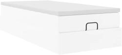 vidaXL Ottomán ágykeret matraccal Fehér 90x200cm műbőrrel (3311017) (3311017)