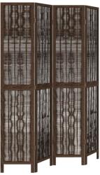 vidaXL 4 paneles sötétbarna tömör császárfa térelválasztó (358659) (358659)