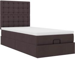 vidaXL Ottomán ágykeret matraccal sötétbarna 100x200cm szövet (3313302) (3313302)