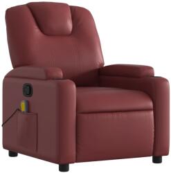 vidaXL bordó műbőr dönthető masszázsfotel (372400) (372400)