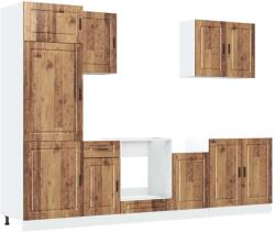 vidaXL 7 darabos konyhaszekrény készlet régi fából készült műfa (3314789) (3314789)
