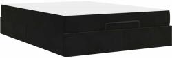 vidaXL Ágykeret tárolóval Fekete 140 x 200 cm Bársony (3399566) (3399566)
